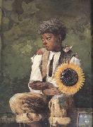 Winslow Homer Taking Sunflower to Teacher (mk44) oil